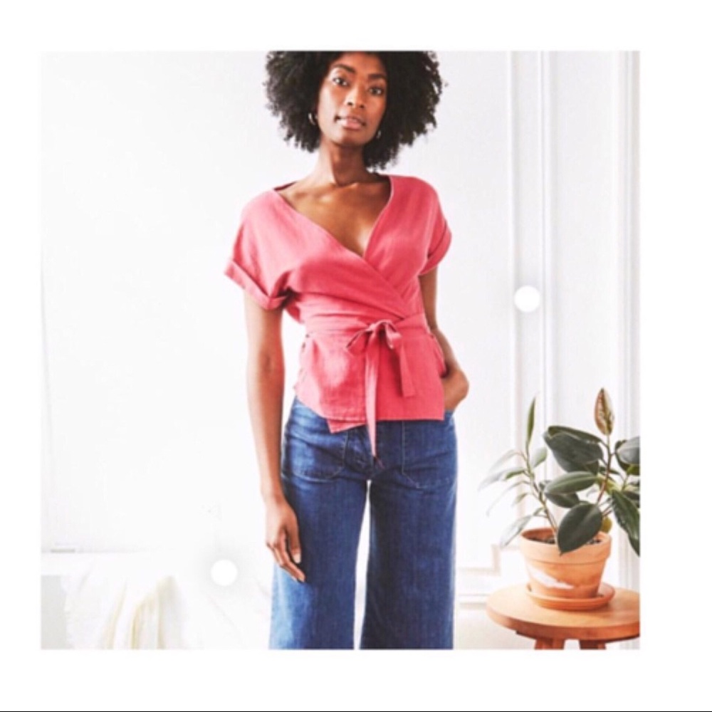 Loup Jetta Wrap Top in Raspberry